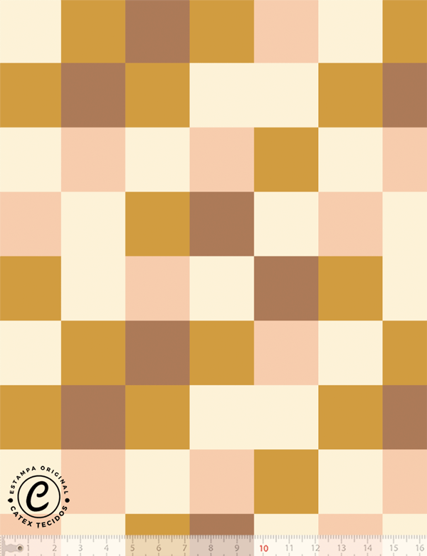 Tecido Tricoline Especial Coleção Velho Oeste - Quadriculado - 100% Algodão - Largura 1,50m