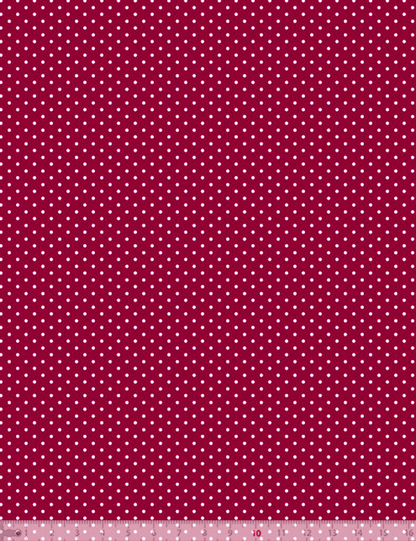 Tecido Tricoline Coleção Composê Ideal Vinho - Poazinho P - 100% Algodão - Largura 1,50m