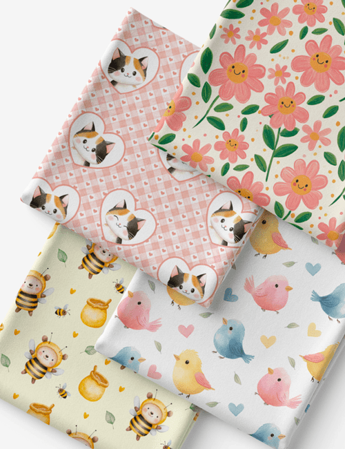 Kit Amarradinho de Tricoline - Kit 05 (4 Cortes de 45 a 50 cm x 70 cm) - Tricoline 100% Algodão