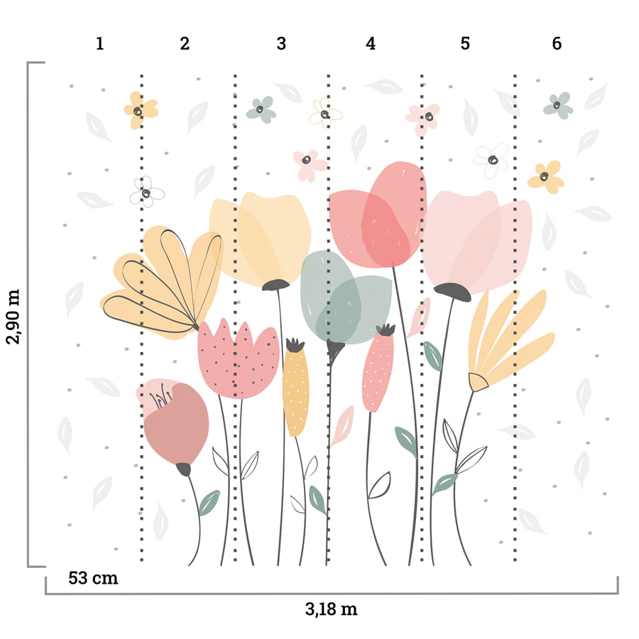 Painel de Parede - Floral - 3,18m x 2,90m