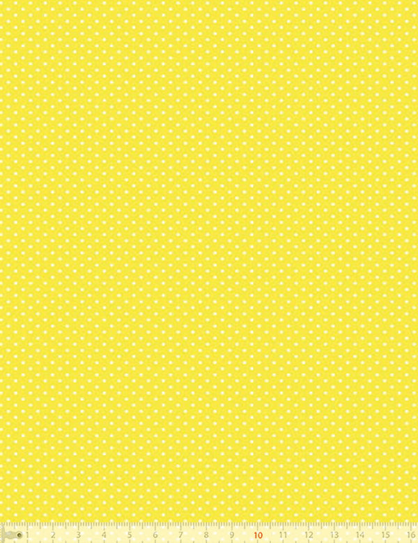 Tecido Tricoline Coleção Composê Ideal Amarelo - Poazinho P - 100% Algodão - Largura 1,50m