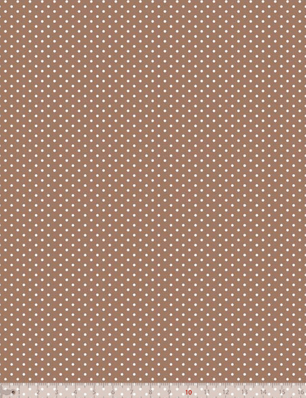 Tecido Tricoline Coleção Composê Ideal Café Com Leite - Poazinho P - 100% Algodão - Largura 1,50m