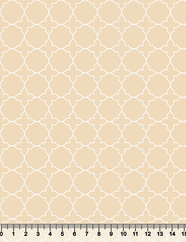 Tecido Tricoline Coleção Composê Ideal Creme - Mural - 100% Algodão - Largura 1,50m