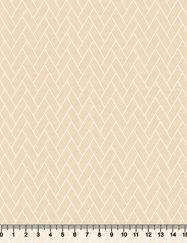 Tecido Tricoline Coleção Composê Ideal Creme - Tijolinho - 100% Algodão - Largura 1,50m