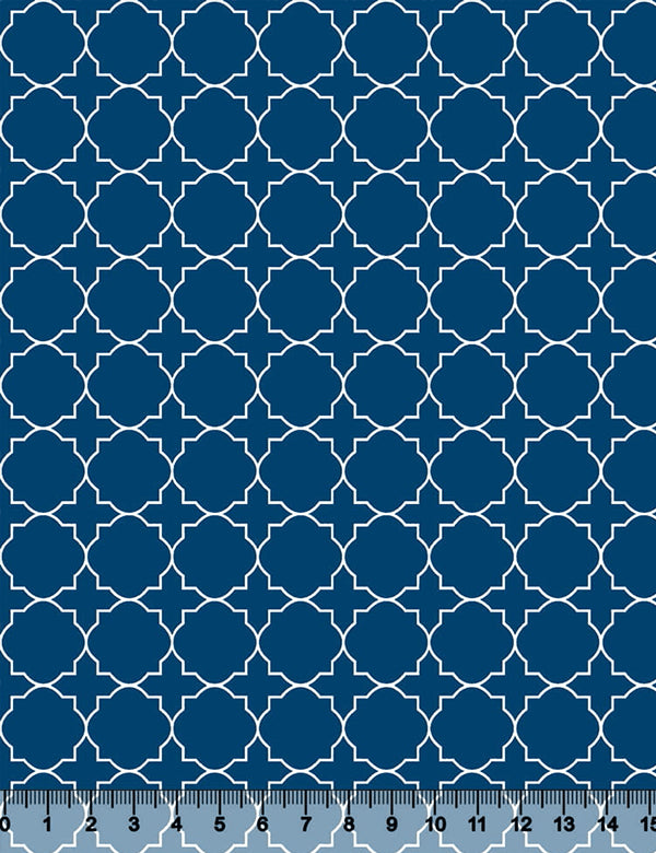 Tecido Tricoline Coleção Composê Ideal Lapis Blue - Mural - 100% Algodão - Largura 1,50m