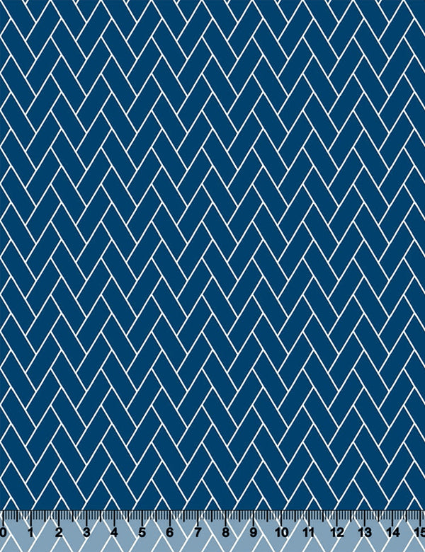 Tecido Tricoline Coleção Composê Ideal Lapis Blue - Tijolinho - 100% Algodão - Largura 1,50m