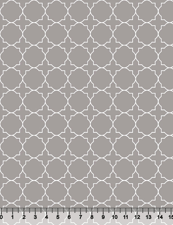 Tecido Tricoline Coleção Composê Ideal Opal Gray - Mural - 100% Algodão - Largura 1,50m