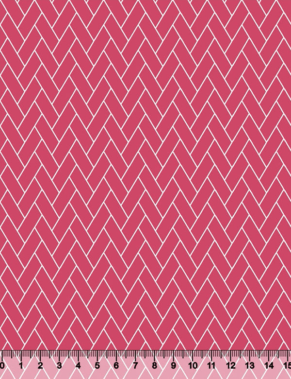 Tecido Tricoline Coleção Composê Ideal Rosa Pink - Tijolinhos - 100% Algodão - Largura 1,50m