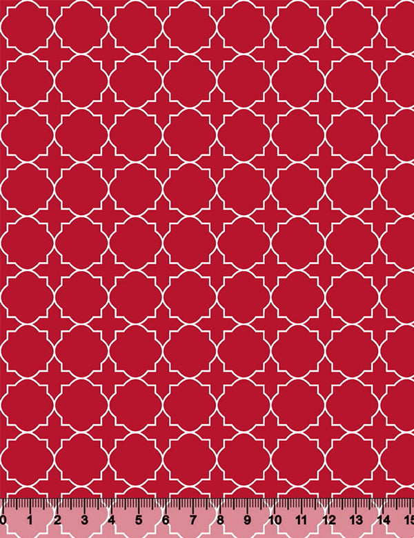 Tecido Tricoline Coleção Composê Ideal Vermelho - Mural - 100% Algodão - Largura 1,50m