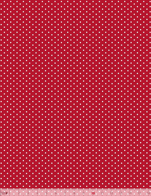 Tecido Tricoline Coleção Composê Ideal Vermelho - Poazinho P - 100% Algodão - Largura 1,50m