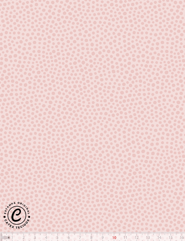 Tecido Tricoline Especial Coleção Mimomelo por Vanessa Guimarães - Poeira - Rosa Claro - 100% Algodão - Largura 1,50m