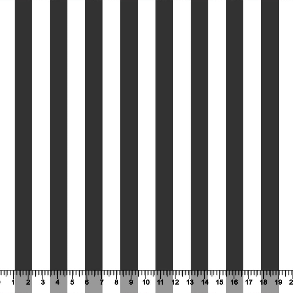 Tecido Tricoline Estampado Listras GG - Preto - 100% Algodão - Largura: 1,50m