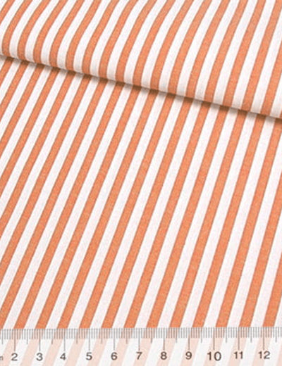 Tecido Tricoline Fio-Tinto Listras G - Laranja - 100% Algodão - Largura 1,50m