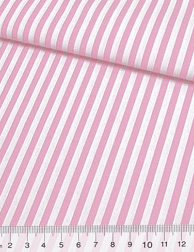 Tecido Tricoline Fio-Tinto Listras G - Rosa Claro - 100% Algodão - Largura 1,50m