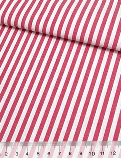 Tecido Tricoline Fio-Tinto Listras G - Vermelho - 100% Algodão - Largura 1,50m