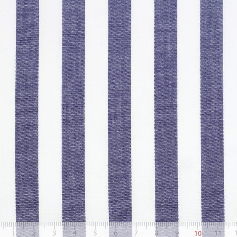 Tecido Tricoline Fio-Tinto Listras GG - Azul Marinho - 100% Algodão - Largura 1,50m