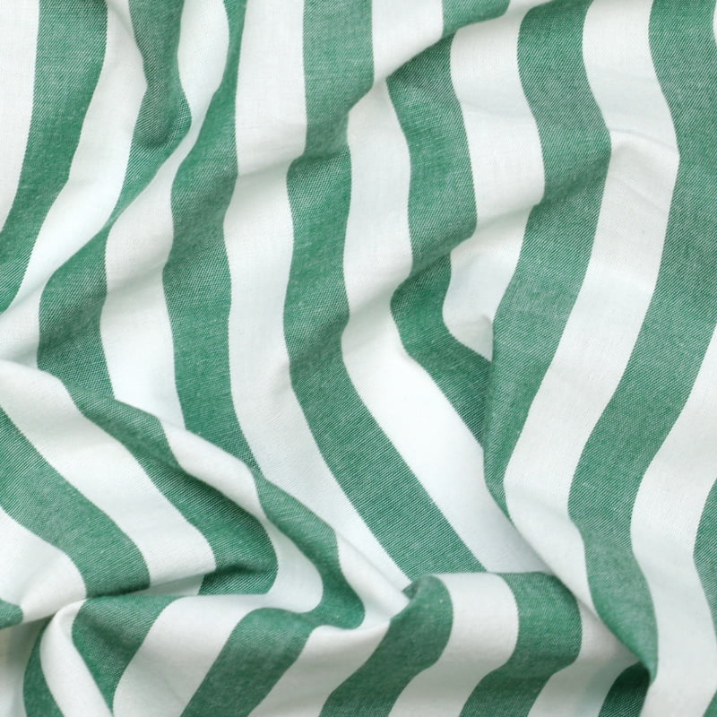 Tecido Tricoline Fio-Tinto Listras GG - Verde Bandeira - 100% Algodão - Largura 1,50m