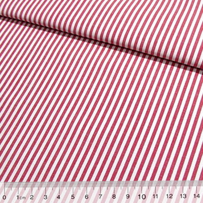 Tecido Tricoline Fio-Tinto Listras M - Vermelho - 100% Algodão - Largura 1,50m