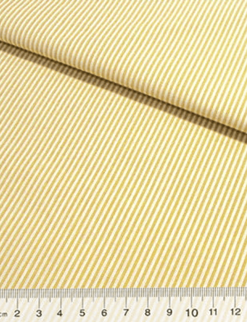 Tecido Tricoline Fio-Tinto Listras P - Amarelo - 100% Algodão - Largura 1,50m