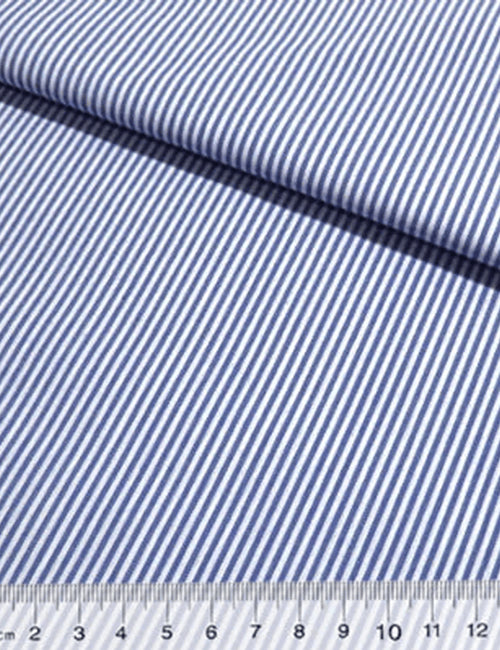 Tecido Tricoline Fio-Tinto Listras P - Azul Royal - 100% Algodão - Largura 1,50m