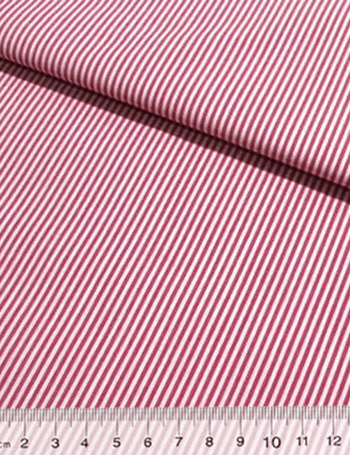 Tecido Tricoline Fio-Tinto Listras P - Vermelho - 100% Algodão - Largura 1,50m