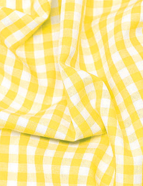 Tecido Tricoline Fio-Tinto Vichy Xadrez G - Amarelo - 100% Algodão - Largura 1,50m