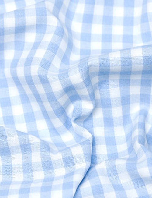 Tecido Tricoline Fio-Tinto Vichy Xadrez G - Azul Claro - 100% Algodão - Largura 1,50m