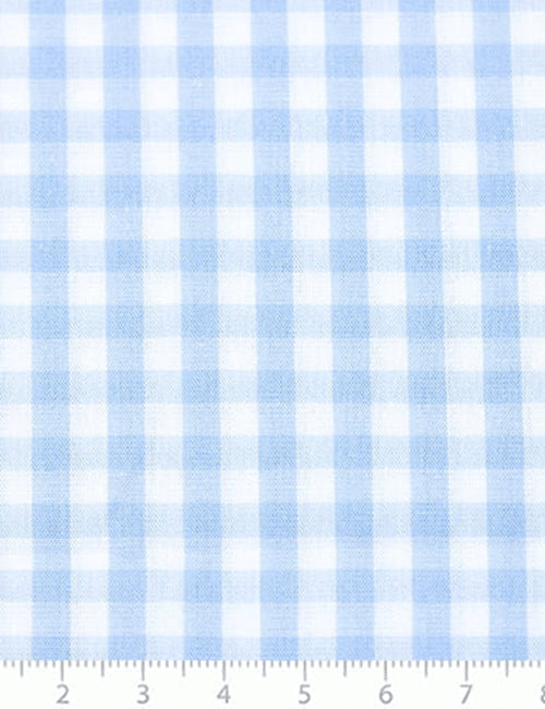Tecido Tricoline Fio-Tinto Vichy Xadrez G - Azul Claro - 100% Algodão - Largura 1,50m