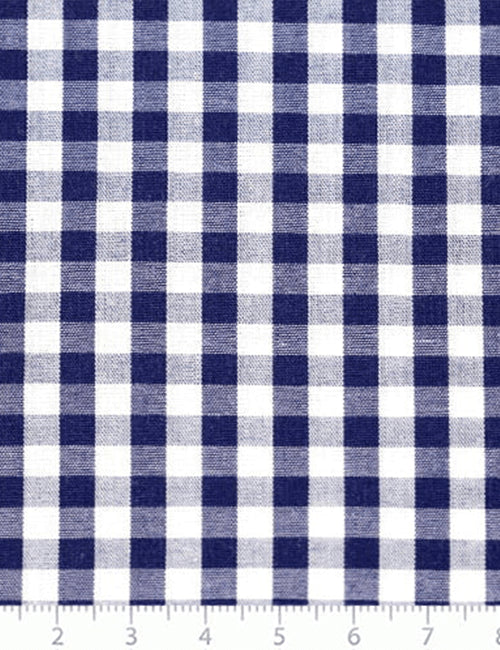 Tecido Tricoline Fio-Tinto Vichy Xadrez G - Azul Marinho - 100% Algodão - Largura 1,50m