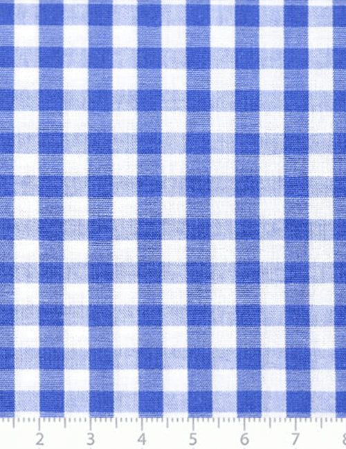 Tecido Tricoline Fio-Tinto Vichy Xadrez G - Azul Royal - 100% Algodão - Largura 1,50m