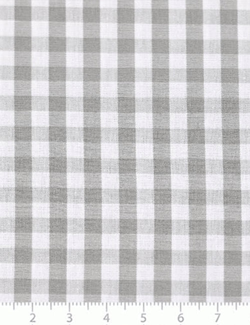 Tecido Tricoline Fio-Tinto Vichy Xadrez G - Cinza - 100% Algodão - Largura 1,50m