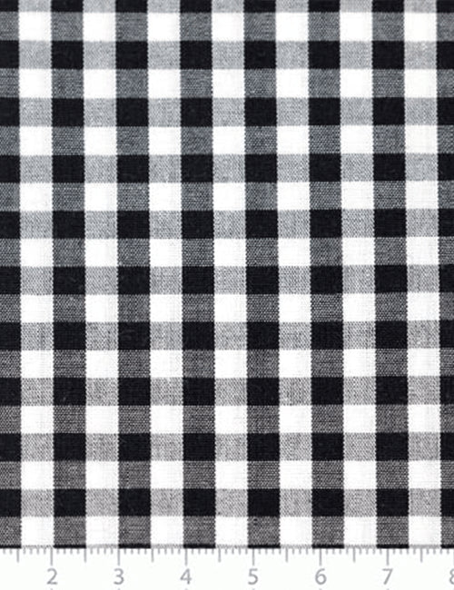 Tecido Tricoline Fio-Tinto Vichy Xadrez G - Preto - 100% Algodão - Largura 1,50m