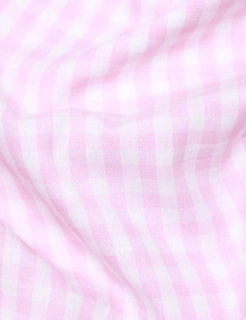 Tecido Tricoline Fio-Tinto Vichy Xadrez G - Rosa Claro - 100% Algodão - Largura 1,50m