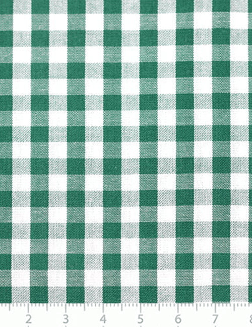 Tecido Tricoline Fio-Tinto Vichy Xadrez G - Verde Bandeira - 100% Algodão - Largura 1,50m