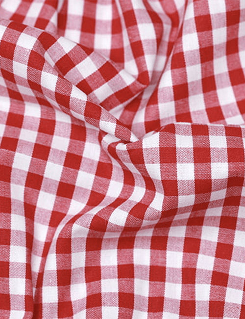 Tecido Tricoline Fio-Tinto Vichy Xadrez G - Vermelho - 100% Algodão - Largura 1,50m
