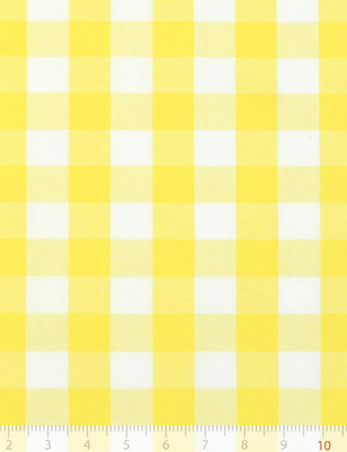 Tecido Tricoline Fio-Tinto Vichy Xadrez GG - Amarelo - 100% Algodão - Largura 1,50m