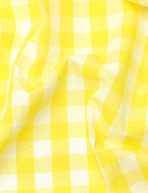 Tecido Tricoline Fio-Tinto Vichy Xadrez GG - Amarelo - 100% Algodão - Largura 1,50m