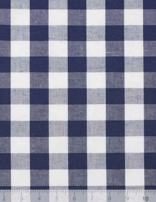 Tecido Tricoline Fio-Tinto Vichy Xadrez GG - Azul Marinho - 100% Algodão - Largura 1,50m