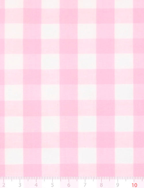 Tecido Tricoline Fio-Tinto Vichy Xadrez GG - Rosa Claro - 100% Algodão - Largura 1,50m
