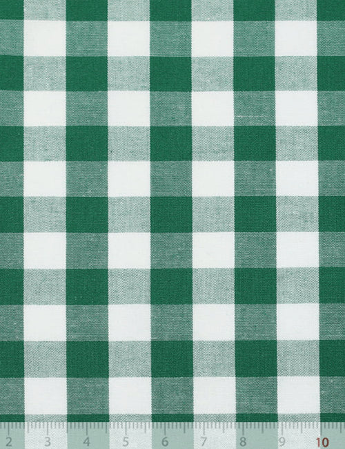 Tecido Tricoline Fio-Tinto Vichy Xadrez GG - Verde Bandeira - 100% Algodão - Largura 1,50m