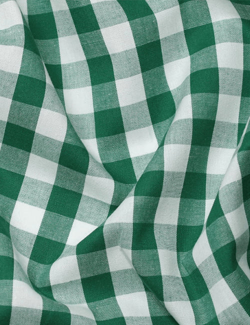 Tecido Tricoline Fio-Tinto Vichy Xadrez GG - Verde Bandeira - 100% Algodão - Largura 1,50m