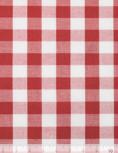 Tecido Tricoline Fio-Tinto Vichy Xadrez GG - Vermelho - 100% Algodão - Largura 1,50m