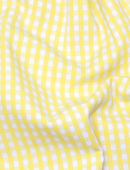 Tecido Tricoline Fio-Tinto Vichy Xadrez M - Amarelo - 100% Algodão - Largura 1,50m