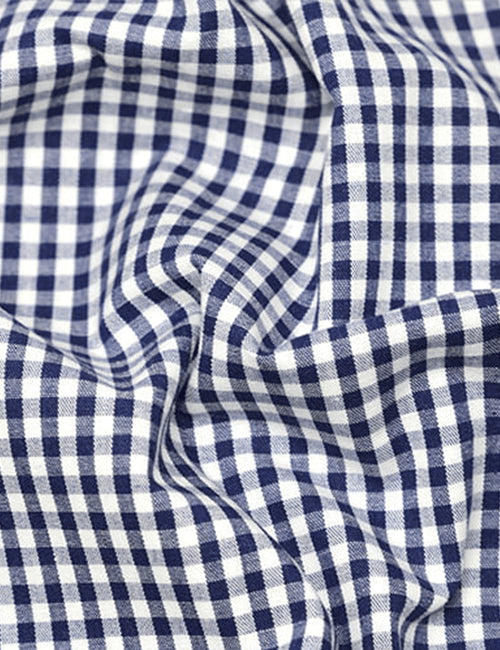 Tecido Tricoline Fio-Tinto Vichy Xadrez M - Azul Marinho - 100% Algodão - Largura 1,50m