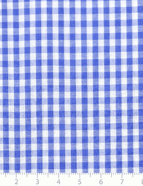 Tecido Tricoline Fio-Tinto Vichy Xadrez M - Azul Royal - 100% Algodão - Largura 1,50m