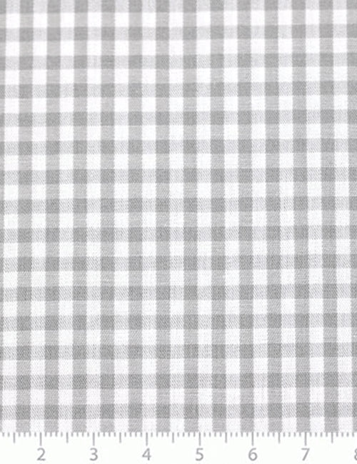 Tecido Tricoline Fio-Tinto Vichy Xadrez M - Cinza - 100% Algodão - Largura 1,50m
