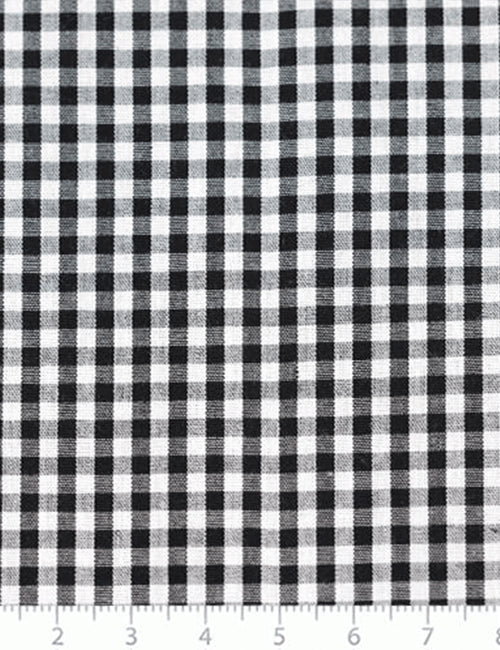 Tecido Tricoline Fio-Tinto Vichy Xadrez M - Preto - 100% Algodão - Largura 1,50m