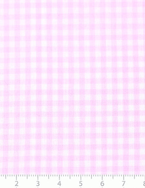 Tecido Tricoline Fio-Tinto Vichy Xadrez M - Rosa Claro - 100% Algodão - Largura 1,50m
