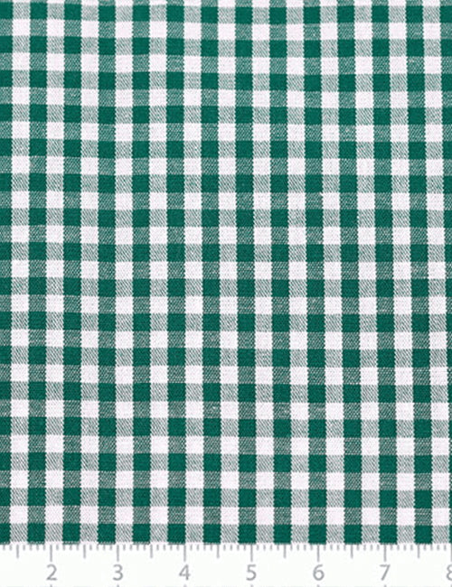 Tecido Tricoline Fio-Tinto Vichy Xadrez M - Verde Bandeira - 100% Algodão - Largura 1,50m
