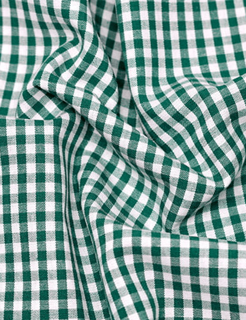 Tecido Tricoline Fio-Tinto Vichy Xadrez M - Verde Bandeira - 100% Algodão - Largura 1,50m